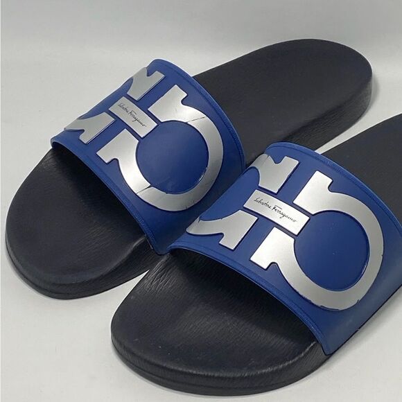 Salvatore Ferragamo Men's Logo Slide Sandals size 10 M - Picture 3 of 11